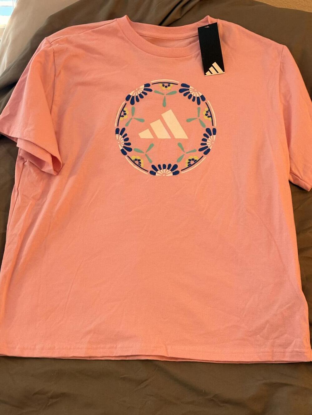 adidas Pink Graphic Logo T-Shirt with Tags - Picture 8 of 15